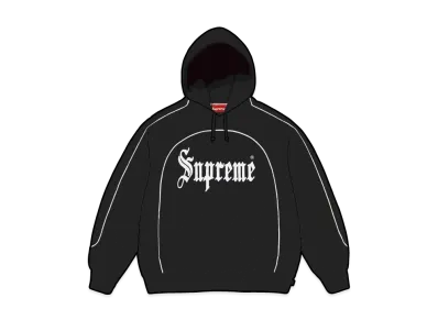 Supreme Curve Piping Hooded Sweatshirt "Black"
