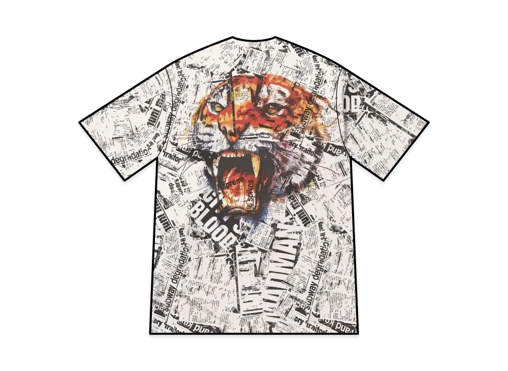 Supreme Newspaper S/S Top "White"