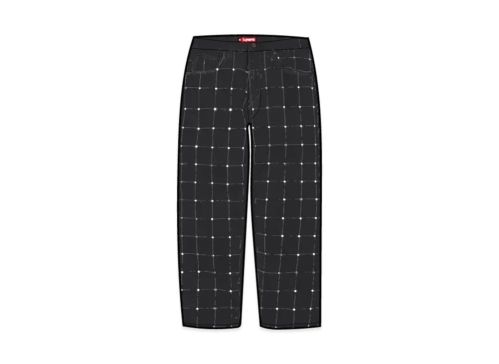 Supreme Studded Seam Loose Fit Jean "Black"