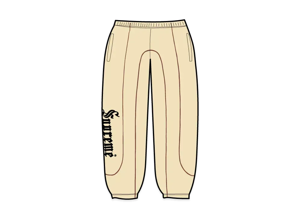 Supreme Curve Piping Sweatpant "Natural"