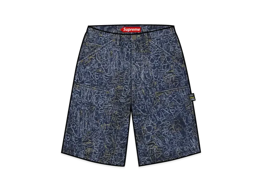 Supreme Handwriting Double Knee Denim Short Supreme Handwriting Double Knee Denim Short
