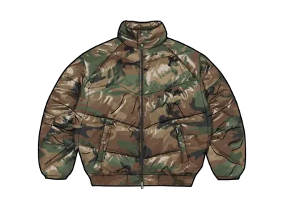 Supreme x Schott Glossy Lightweight Down Puffer Jacket "Woodland Camo"
