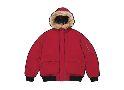 Supreme Reversible Faux Fur Hooded Work Jacket "Red"