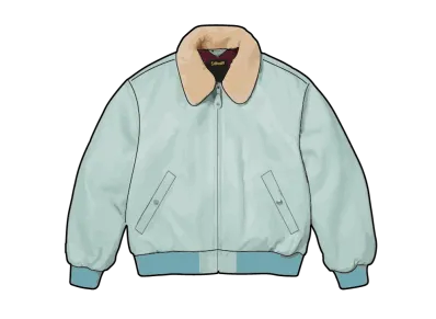 Supreme x Schott Shearling Collar Bomber Jacket "Light Blue"