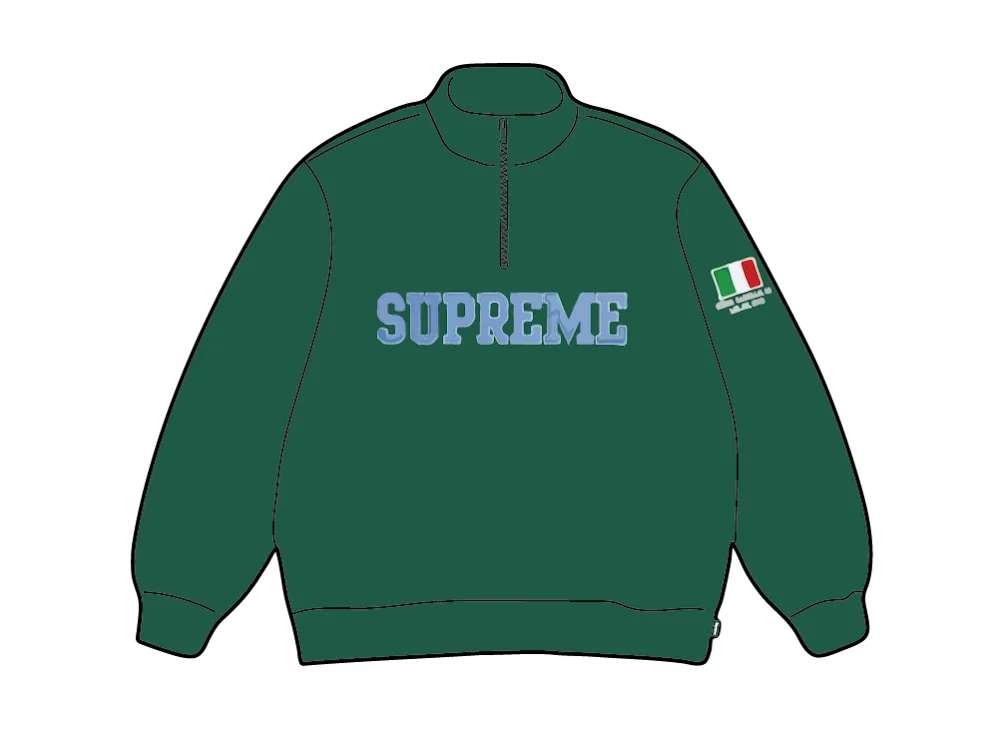 Supreme Shop Flag Half Zip Pullover (Milan) "Dark Green"