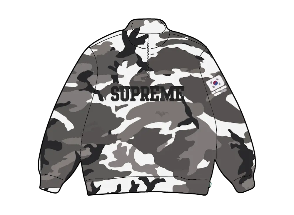 Supreme Shop Flag Half Zip Pullover (Seoul) "Snow Camo"