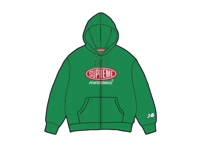 Supreme Performance Zip Up Hooded Sweatshirt "Green"