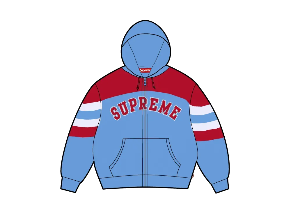 Supreme Filled Zip Up Hooded Sweatshirt "Light Blue"