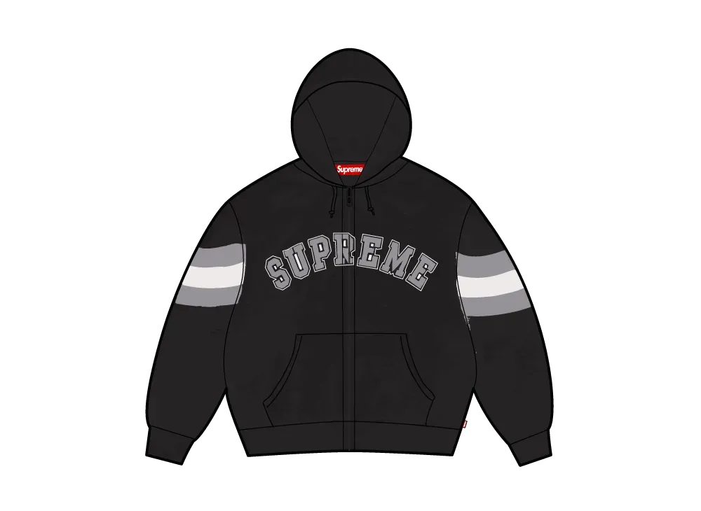 シュプリーム フィルド ジップアップ フーデッドスウェットシャツ "ブラック"