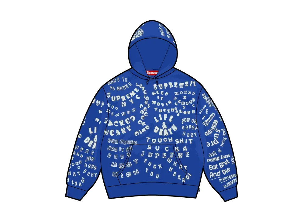 シュプリーム トゥーデッドリー フーデッドスウェットシャツ "ロイヤル"