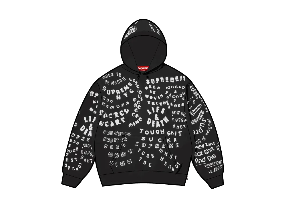 シュプリーム トゥーデッドリー フーデッドスウェットシャツ "ブラック"