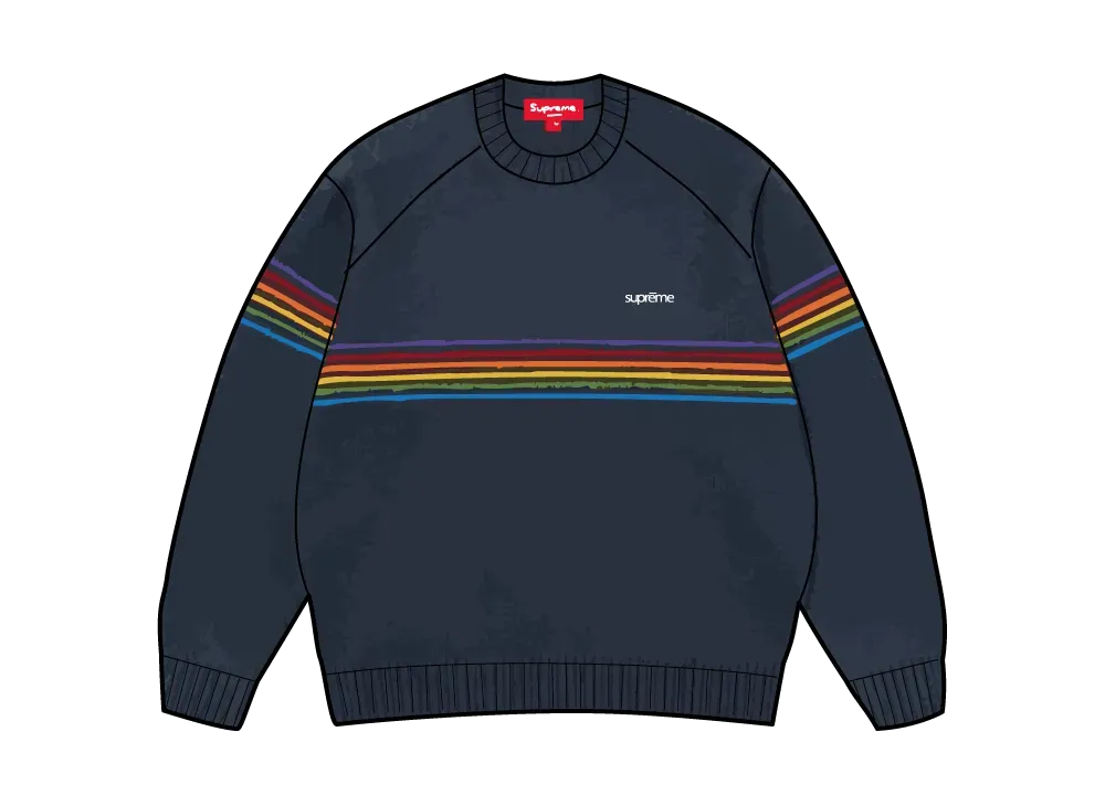 Supreme Raised Stripe Sweater "Navy"