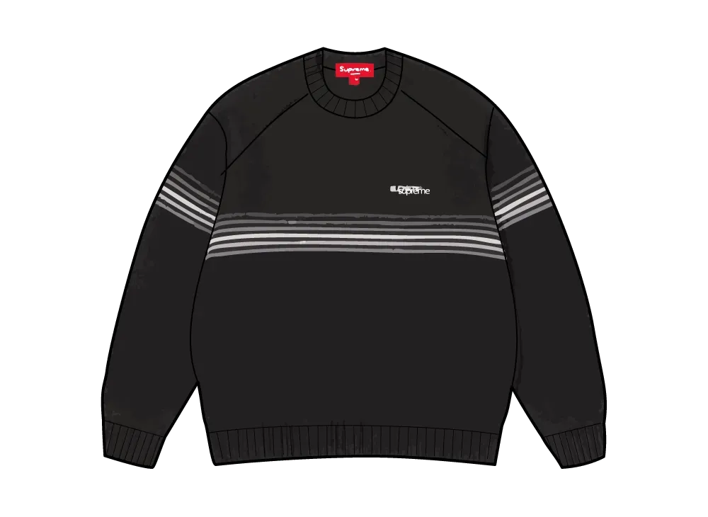 シュプリーム レイズドストライプ セーター "ブラック"