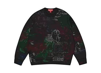 Supreme Collage Embroidered Sweater "Black"