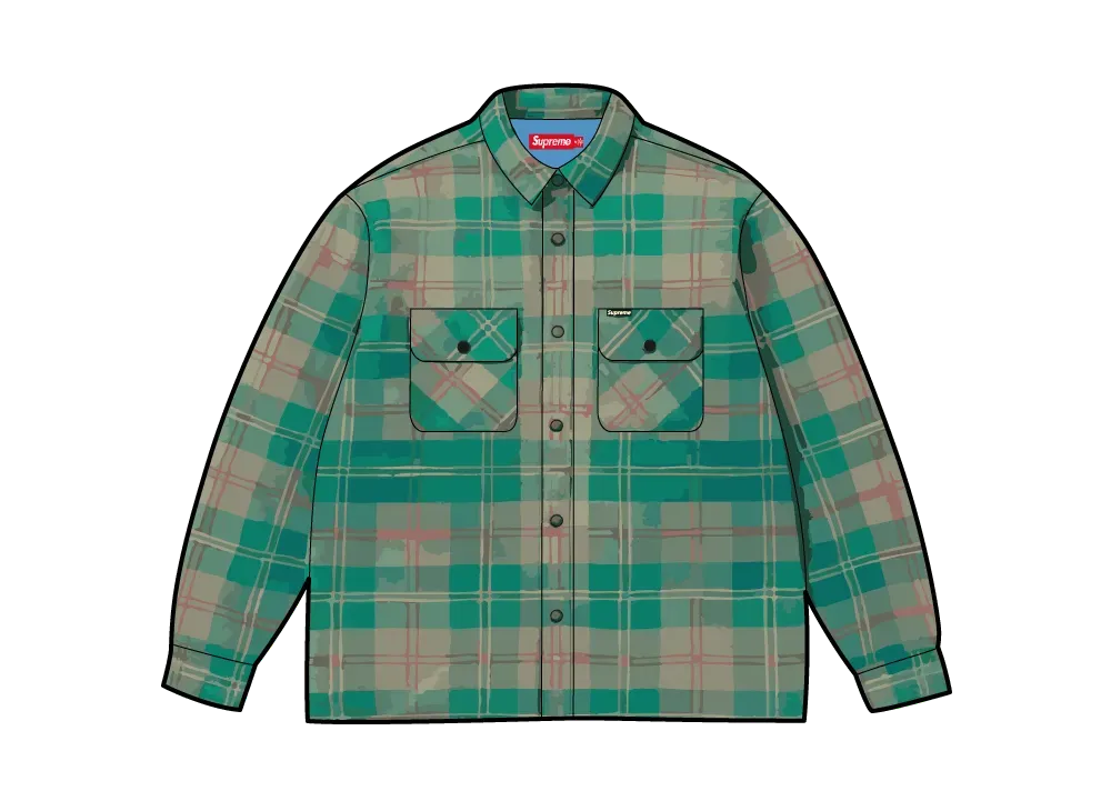 Supreme Quilted Lined Flannel Snap Shirt 