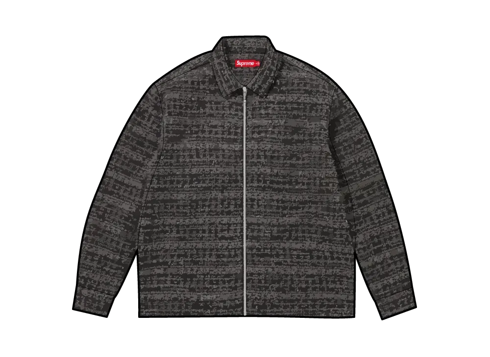 シュプリーム ブークレ ジップアップ シャツ "ブラック"