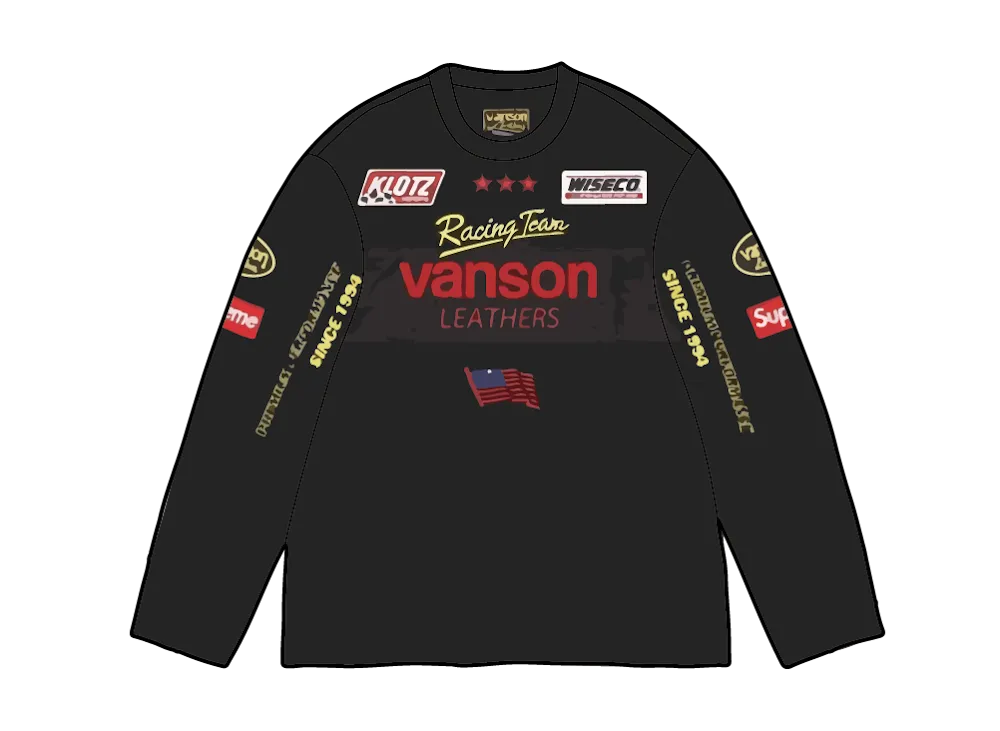 シュプリーム x バンソンレザーズ ロングスリーブトップ "ブラック"