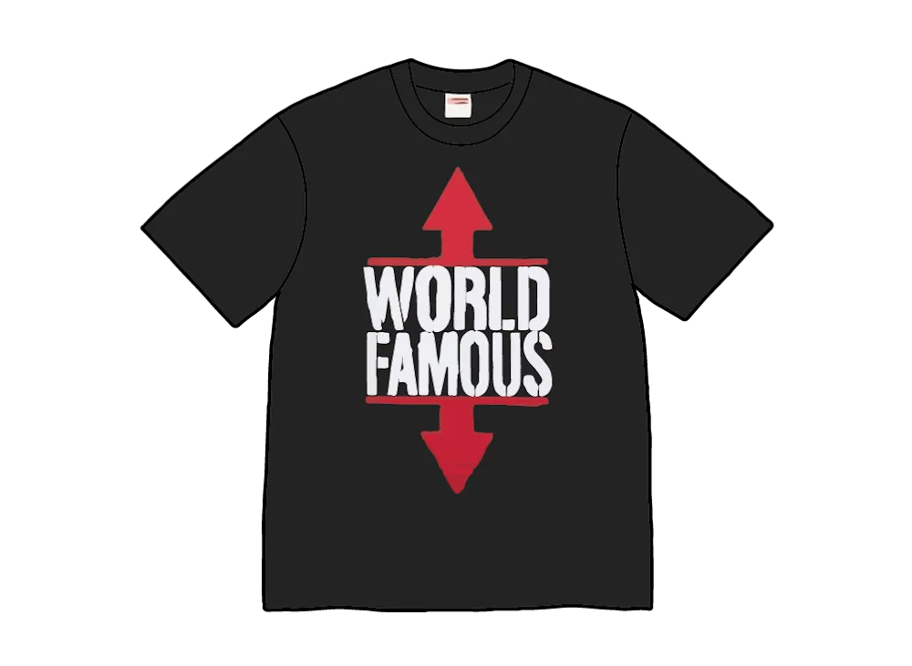 シュプリーム ワールドフェイマス Tシャツ "ブラック"