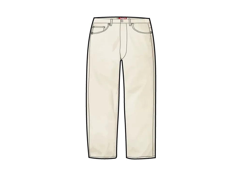 Supreme Distressed Loose Fit Selvedge Jean (26SS) "Washed White"