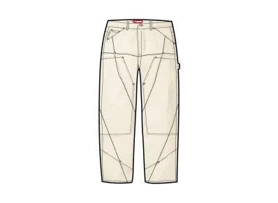 Supreme Contrast Stitch Double Knee Painter Jean "Natural"