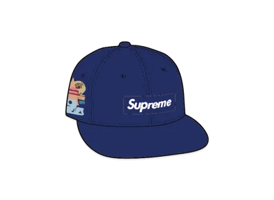 Supreme Shop Box Logo New Era (Los Angeles) "Light Navy"