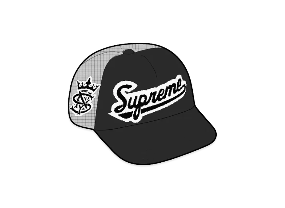 シュプリーム ユニバーシティ メッシュバック 5パネル "ブラック"