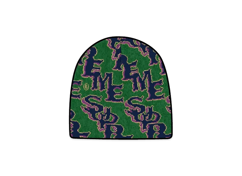Supreme Slanted Gothic Outline Beanie "Green"