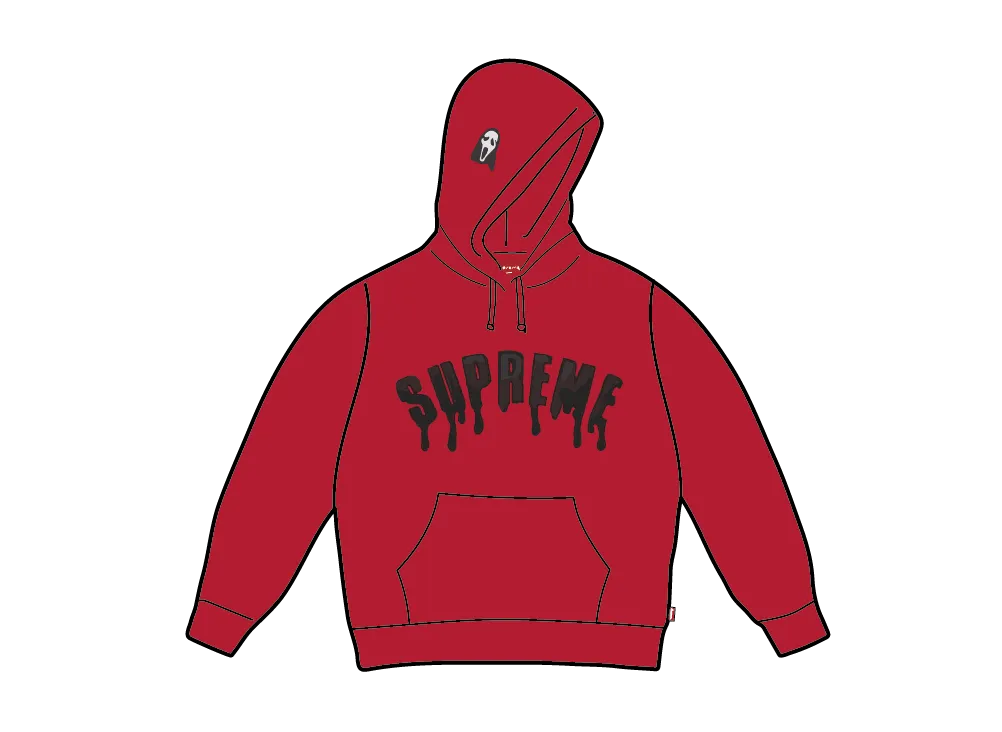 Supreme Ghostface Arc Hooded Sweatshirt "Red"