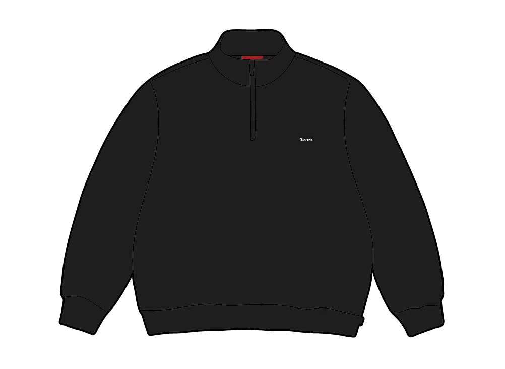 Supreme Small Box Half Zip Pullover "Black"
