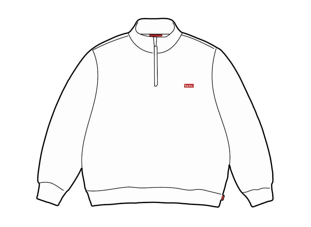 Supreme Small Box Half Zip Pullover "White"