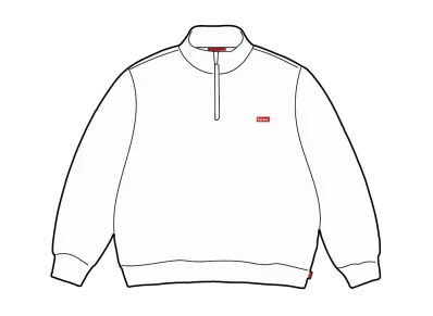 Supreme Small Box Half Zip Pullover "White"