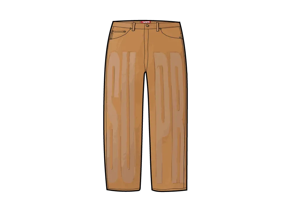 Supreme Inset Spellout Baggy Jean "Brown"