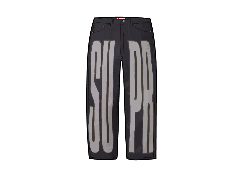 Supreme Inset Spellout Baggy Jean "Rigid Indigo"