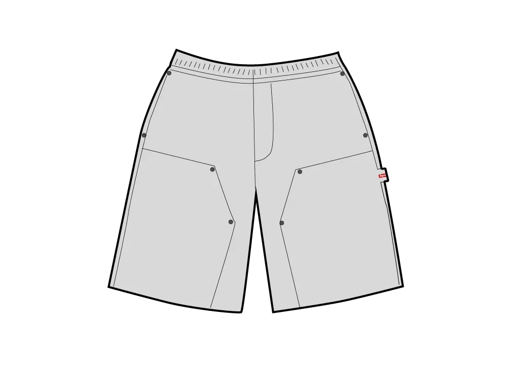 Supreme Double Knee Painter Sweatshort "Heather Grey"