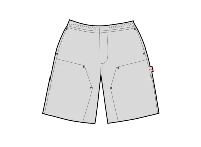 Supreme Double Knee Painter Sweatshort "Heather Grey"