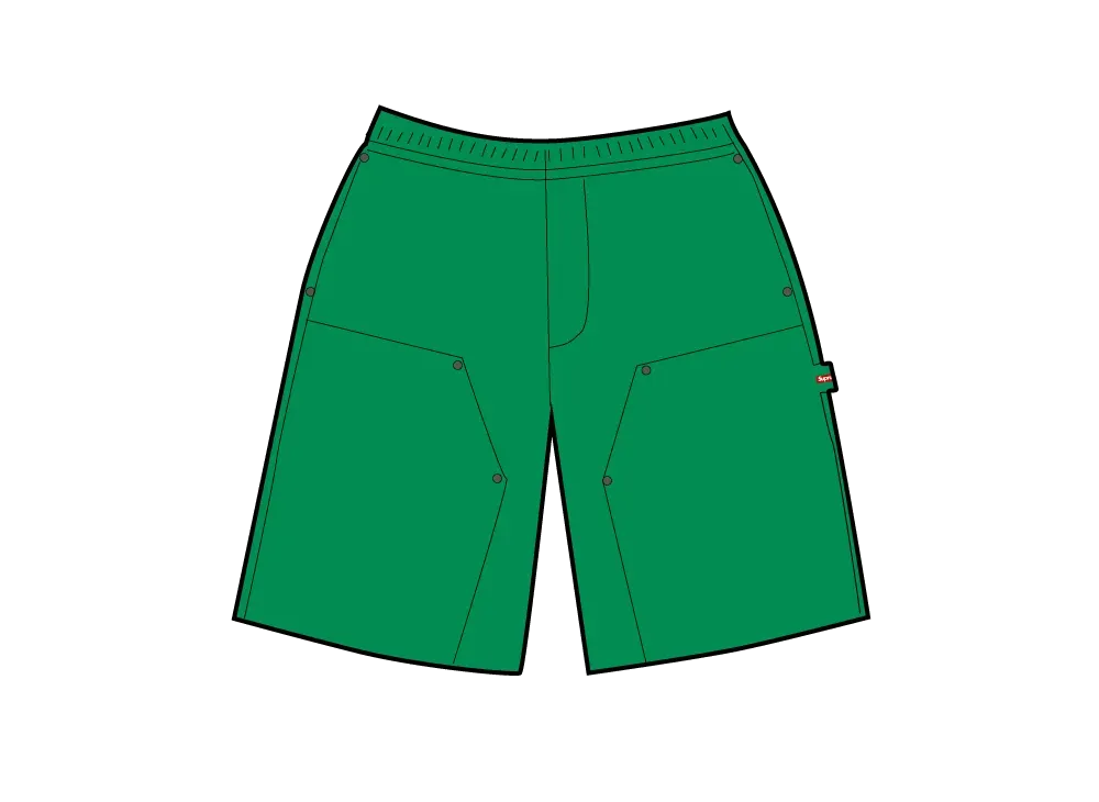 Supreme Double Knee Painter Sweatshort "Green"