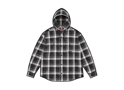 Supreme Hooded Flannel Shirt "Black"