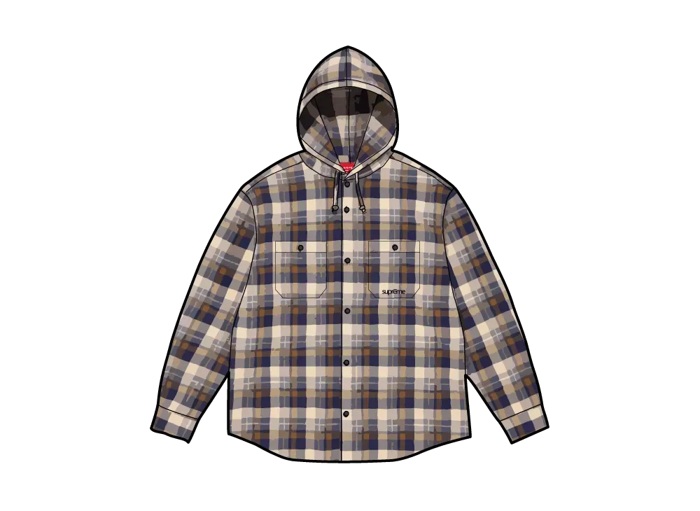 Supreme Hooded Flannel Shirt "Brown"
