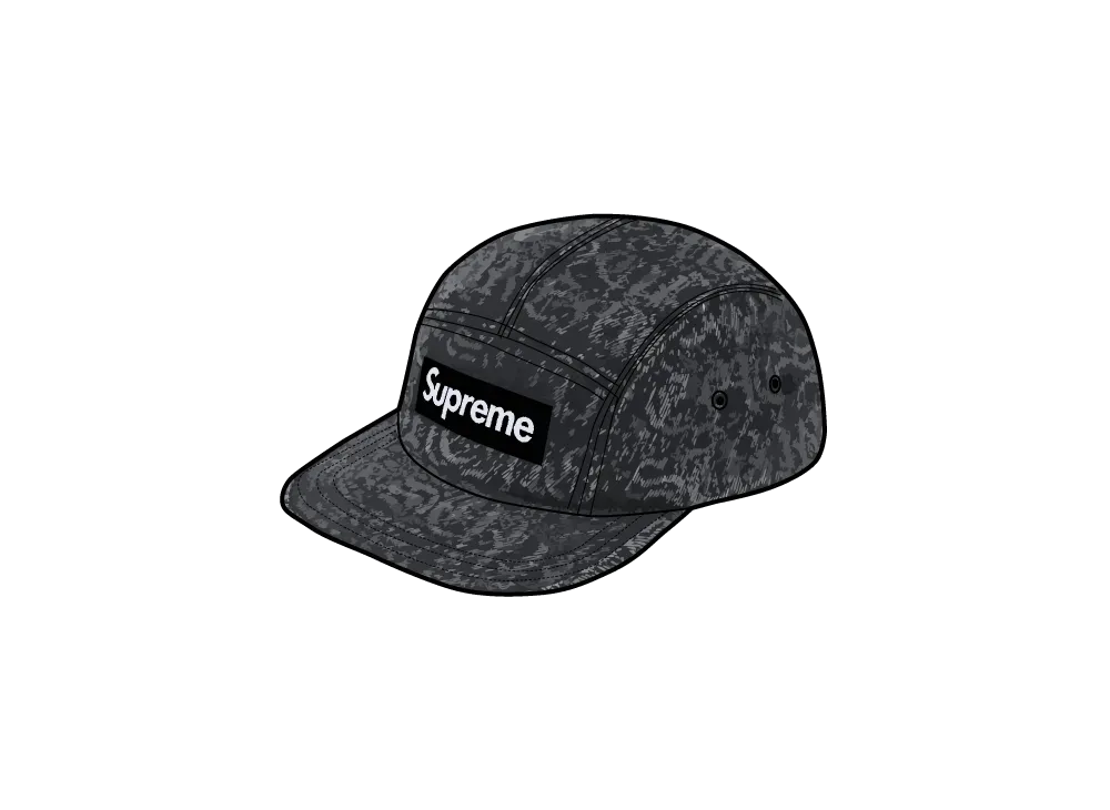 Supreme Stitched Old English Denim Camp Cap "Black"