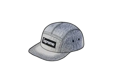 Supreme Stitched Old English Denim Camp Cap "Blue"