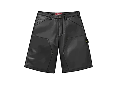 Supreme Leather Double Knee Painter Short "Black"