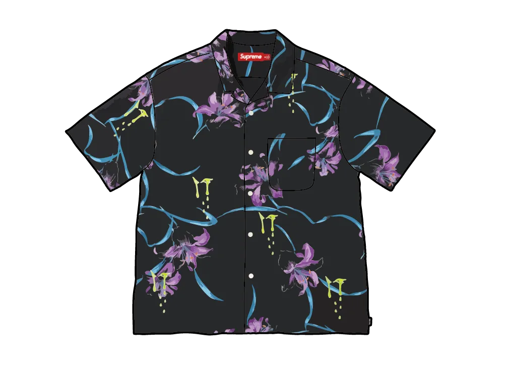 Supreme AOI Lilies S/S Shirt "Black"