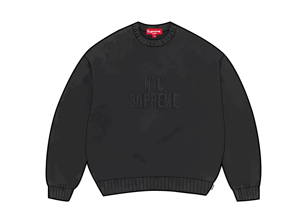 Supreme Overdyed Raised Sweater "Black"