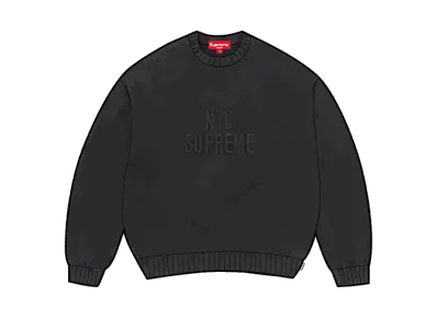 Supreme Overdyed Raised Sweater "Black"