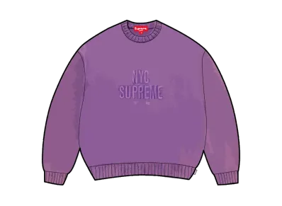 Supreme Overdyed Raised Sweater "Purple"