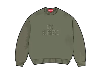 Supreme Overdyed Raised Sweater "Olive"