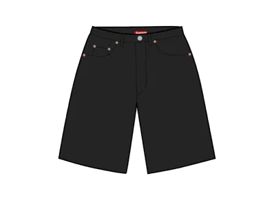 Supreme Baggy Selvedge Denim Short "Rigid Black"