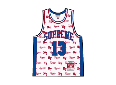 Supreme x Mitchell & Ness Monogram Basketball Jersey "White"