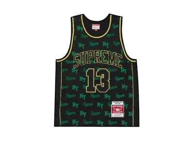 Supreme x Mitchell & Ness Monogram Basketball Jersey "Black"