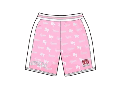Supreme x Mitchell & Ness Monogram Basketball Short "Pink"